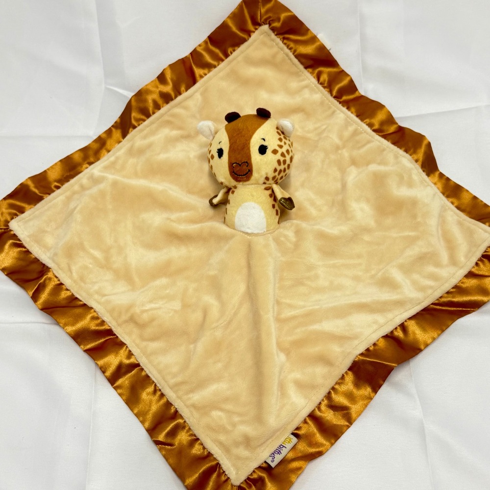 Hallmark Itty Bittys Giraffe Baby Security Blanket Plush Lovey Satin Trim 14x14